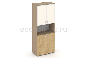 Шкаф высокий широкий ESTETICA ES.ST-1.4R I Латте / Тиквуд Светлый фото
