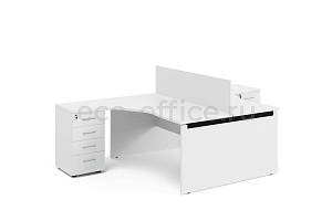 Бенч на 2 рабочих места эргономичный TOUR WOOD 114S1041 W3W3 (7016) Белый фото