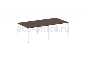 Стол переговорный (2 столешницы) METAL SYSTEM QUATTRO 4x4 40БП.ПРГ-2.2 Венге Цаво / Белый металл фото