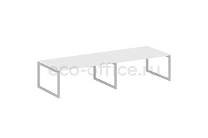 Стол переговорный (2 столешницы) METAL SYSTEM QUATTRO 5x5 50БО.ПРГ-2.5 Белый / Серый металл фото