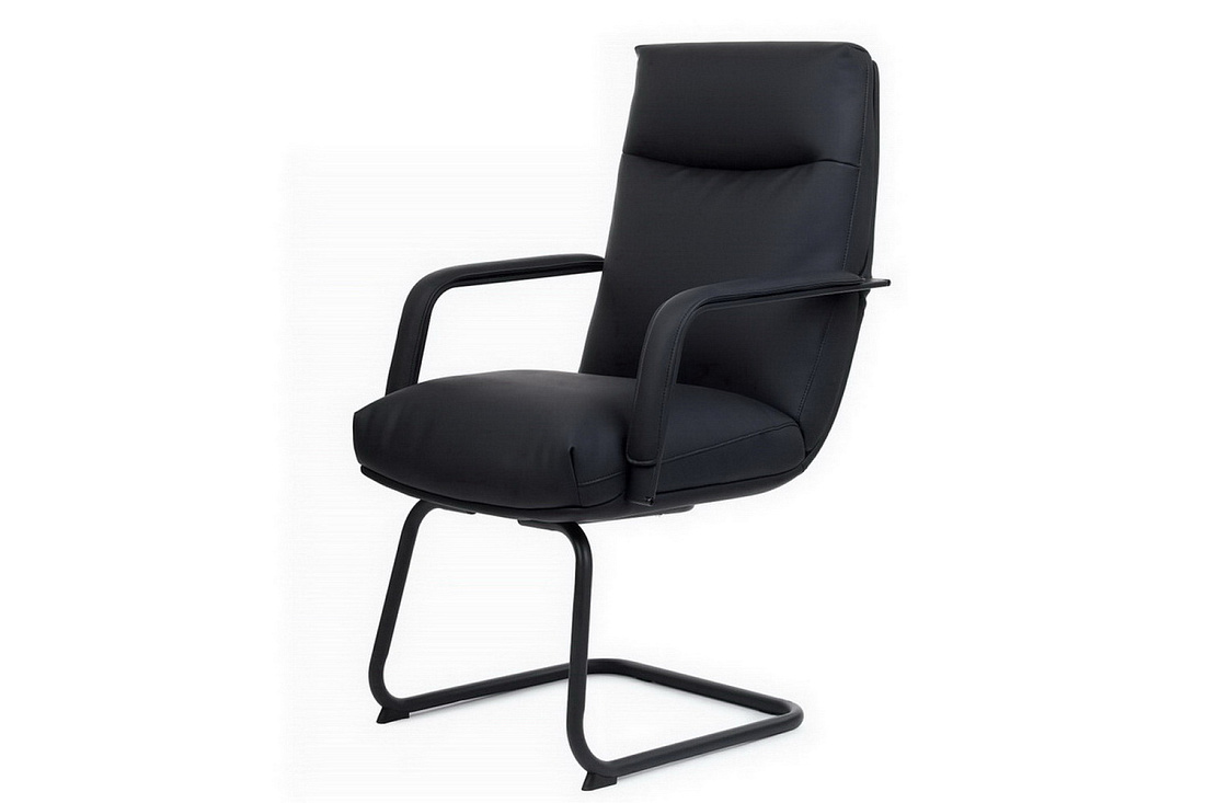 конференц-кресло rv chair otto cv-p001bs чёрная экокожа фото