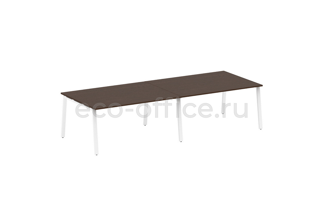Стол переговорный (2 столешницы) METAL SYSTEM STYLE БА.ПРГ-2.4 Венге Цаво / Белый металл  стоимость