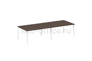 Стол переговорный (2 столешницы) METAL SYSTEM STYLE БА.ПРГ-2.4 Венге Цаво / Белый металл фото