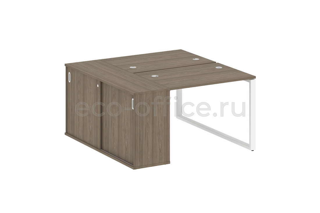 Рабочая станция с опорным шкафом-купе METAL SYSTEM STYLE БО.РС-СШК-1.2 Вяз Благородный / Белый металл  стоимость