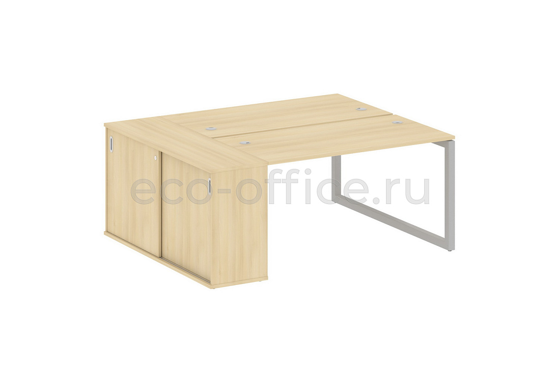 Рабочая станция с опорным шкафом-купе METAL SYSTEM QUATTRO 5x5 50БО.РС-СШК-1.3 Акация Лорка / Серый металл  стоимость