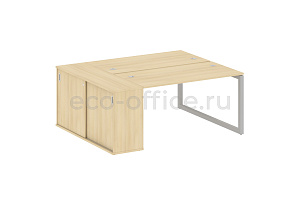 Рабочая станция с опорным шкафом-купе METAL SYSTEM QUATTRO 5x5 50БО.РС-СШК-1.3 Акация Лорка / Серый металл фото