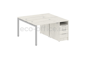 Рабочая станция с опорной тумбой METAL SYSTEM QUATTRO 5x5 50БП.РС-СТП-2.1 Дуб Наварра / Серый металл фото