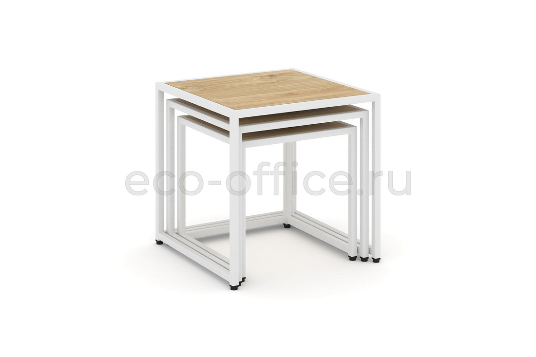 Стол журнальный LOFT VR.L-SJK-45 Тиквуд Светлый / Белый металл  стоимость