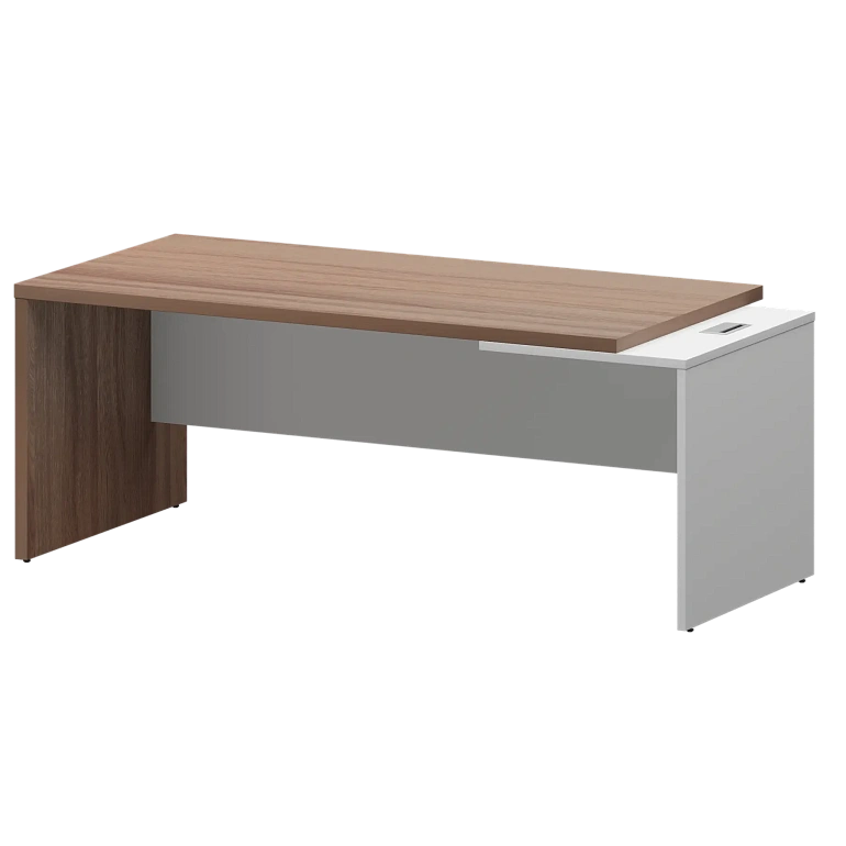 стол руководителя правый protech kz-20r темный шимо/белый фото