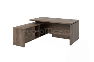 Стол с опорной тумбой левый FESTUS FB-117L.DD Орех Пацифик Табак фото