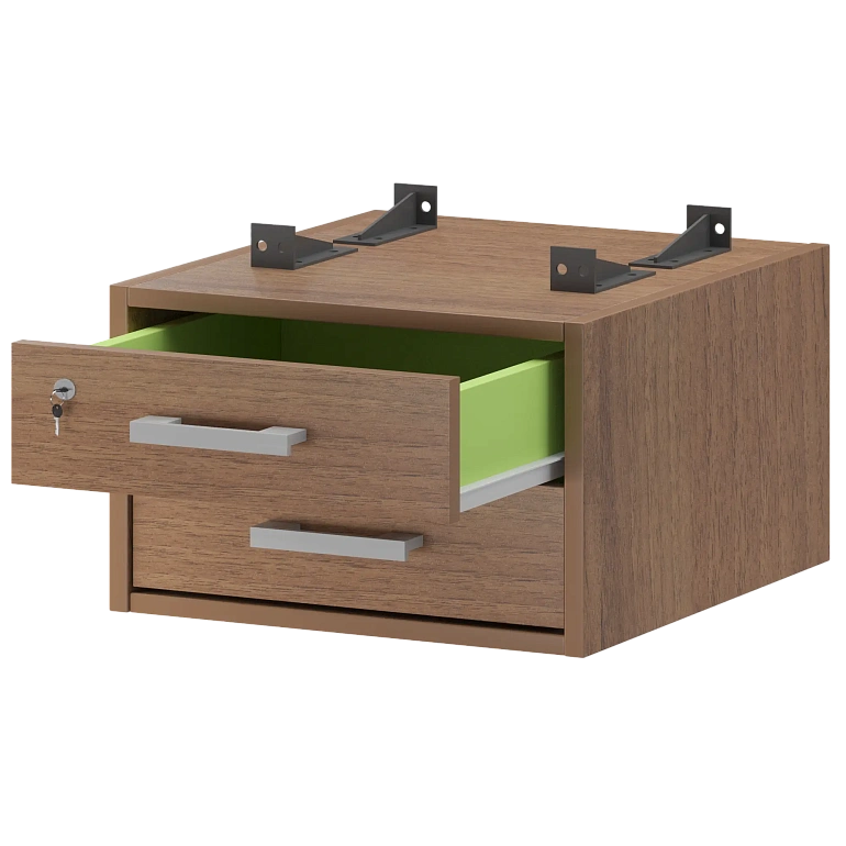 тумба подвесная для столов на м/каркасе гл.600 мм protech амт2-02м.60 орех фото