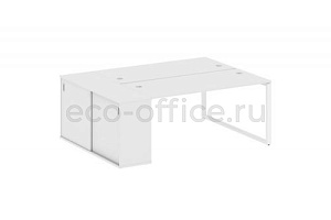Рабочая станция с опорным шкафом-купе METAL SYSTEM STYLE БО.РС-СШК-1.4 Белый / Белый металл фото