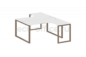 Рабочая станция криволинейная METAL SYSTEM STYLE БО.РАС-СА-2.4 Белый / Мокко металл фото