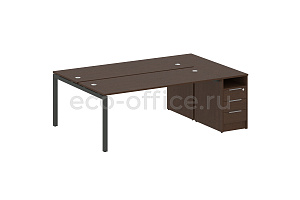 Рабочая станция с опорной тумбой METAL SYSTEM QUATTRO 5x5 50БП.РС-СТП-2.5 Венге Цаво / Антрацит металл фото