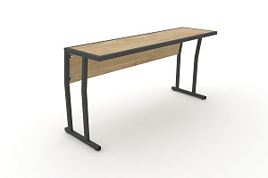 Стол учебный трёхместный с царгой DESK DK-1500SP Тиквуд Светлый / Антрацит металл фото