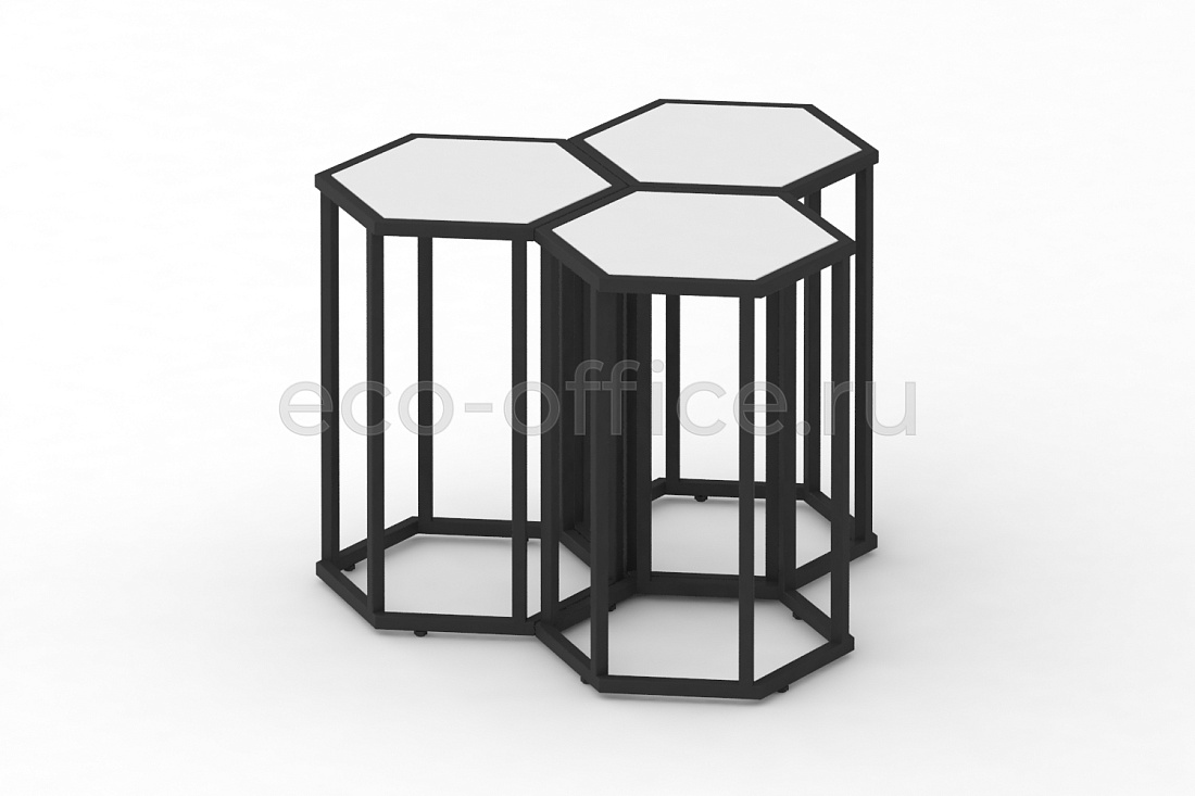 Стол журнальный HEX-600 Белый / Чёрный металл  стоимость