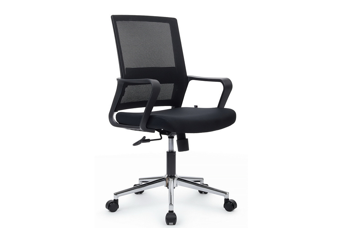 кресло rv chair mint m1029mbe чёрная сетка / чёрная ткань фото