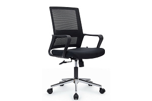Кресло RV Chair MINT M1029MBE Чёрная сетка / Чёрная ткань фото