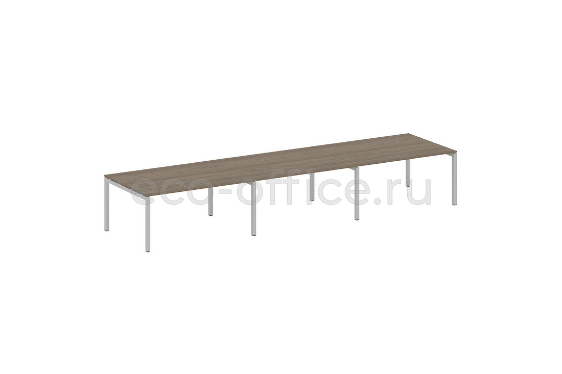 Стол переговорный (3 столешницы) METAL SYSTEM QUATTRO 5x5 50БП.ПРГ-3.5 Вяз Благородный / Серый металл  стоимость