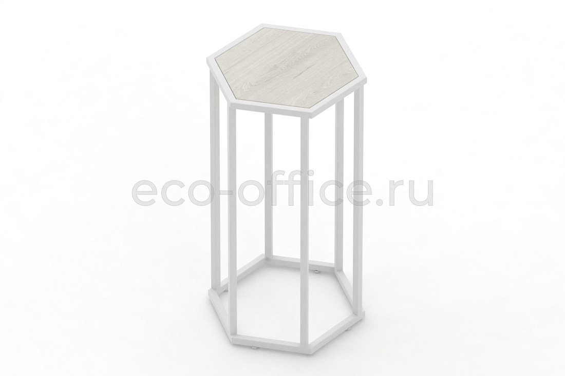Стол журнальный HEX-800 Дуб Наварра / Белый металл  стоимость