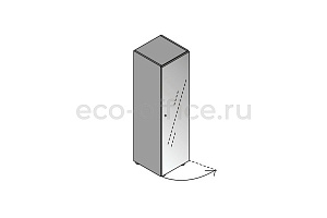 Шкаф средний правосторонний (стекло) ELITE 174062 Black (Cod.10) / Black (Cod.51) фото