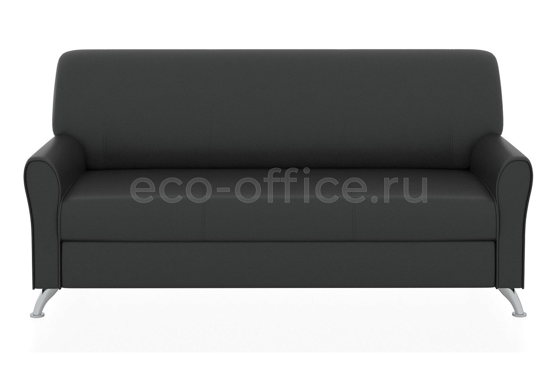 Трехместный диван ЕВРОПА экокожа Euroline 9100 Чёрный купить в Москве