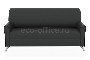 Трехместный диван ЕВРОПА экокожа Euroline 9100 Чёрный фото