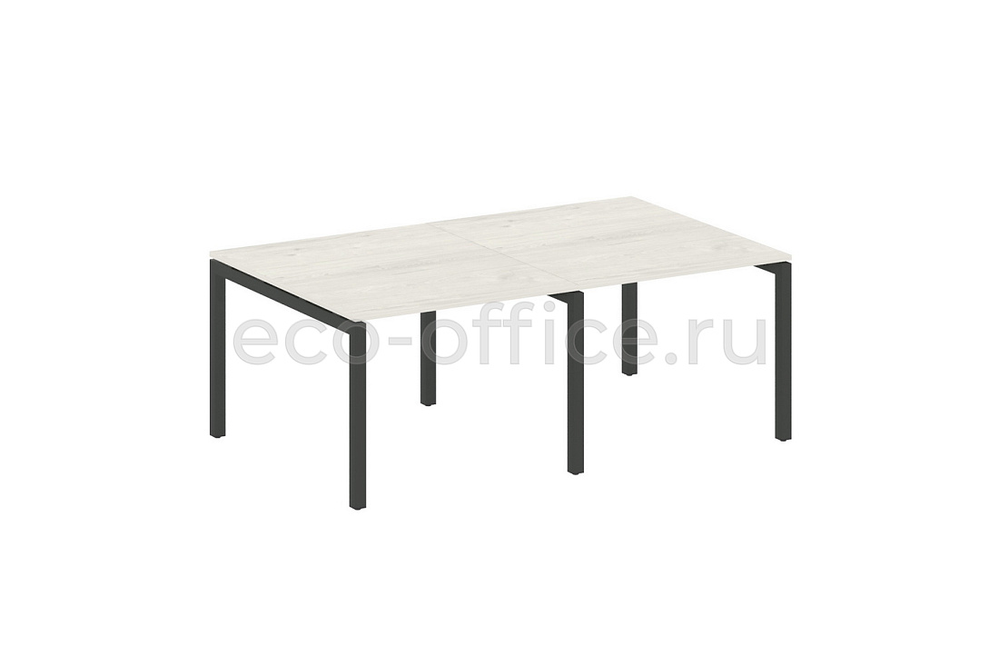 Стол переговорный (2 столешницы) METAL SYSTEM QUATTRO 5x5 50БП.ПРГ-2.1 Дуб Наварра / Антрацит металл   стоимость