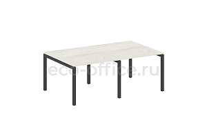 Стол переговорный (2 столешницы) METAL SYSTEM QUATTRO 5x5 50БП.ПРГ-2.1 Дуб Наварра / Антрацит металл фото