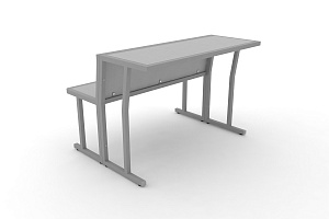 Комплект скамья со столом DESK DKN-1100LS Серый / Серый металл фото