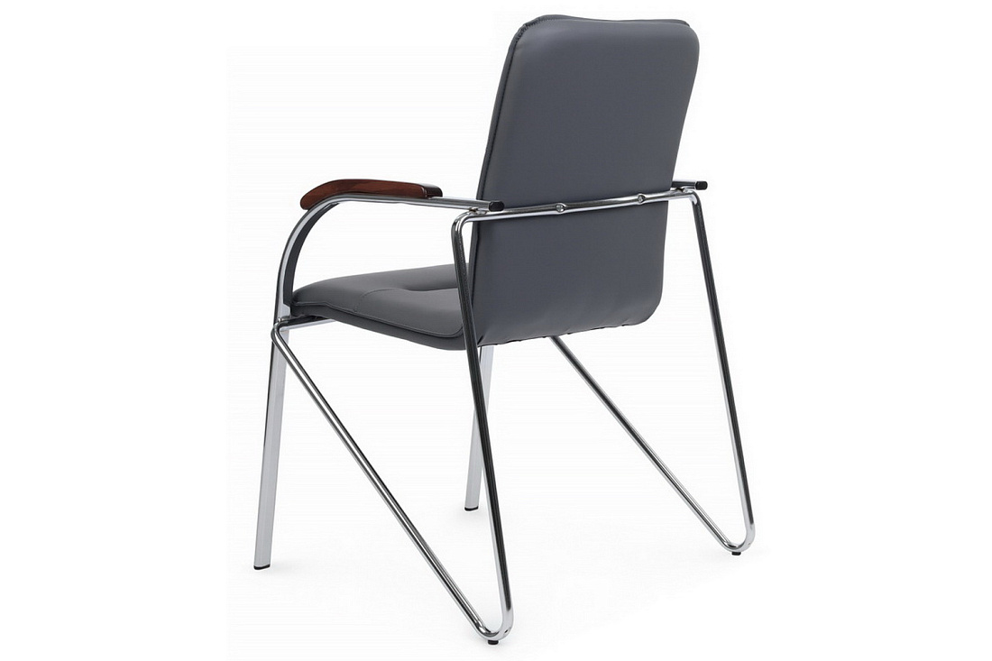 конференц-кресло rv chair самба на гальванических опорах smb-02h серая экокожа фото