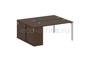 Рабочая станция с опорным шкафом-купе METAL SYSTEM QUATTRO 5X5 50БП.РС-СШК-1.3 Венге Цаво / Серый металл фото