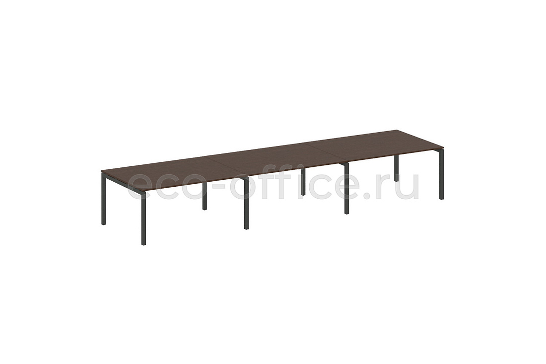 Стол переговорный (3 столешницы) METAL SYSTEM QUATTRO 5x5 50БП.ПРГ-3.4 Венге Цаво / Антрацит металл  стоимость