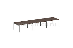 Стол переговорный (3 столешницы) METAL SYSTEM QUATTRO 5x5 50БП.ПРГ-3.4 Венге Цаво / Антрацит металл фото