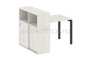 Стол письменный с опорным шкафом-купе METAL SYSTEM QUATTRO 5x5 50БП.РС-СШК-3.1 Дуб Наварра / Антрацит металл фото