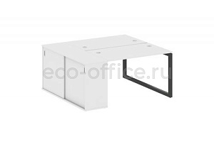 Рабочая станция с опорным шкафом-купе METAL SYSTEM QUATTRO 5x5 50БО.РС-СШК-1.2 Белый / Антрацит металл фото