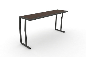 Стол учебный трёхместный DESK DK-1500S Венге Цаво / Антрацит металл фото