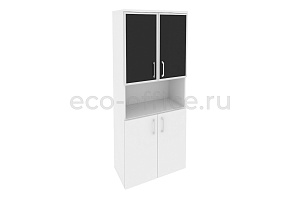 Шкаф высокий широкий ONIX O.ST-1.4 R black Белый Бриллиант фото