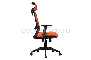 Кресло RV Chair LINE W-202 AC Чёрный пластик / Оранжевая сетка фото