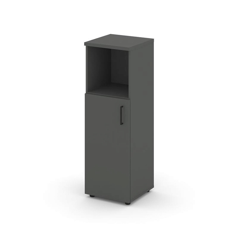 шкаф средний узкий style project sn.stu.e-201(l) антрацит/черный ручки фото