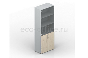 Шкаф для документов высокий EMHS834TN Акация Аури / Белый фото