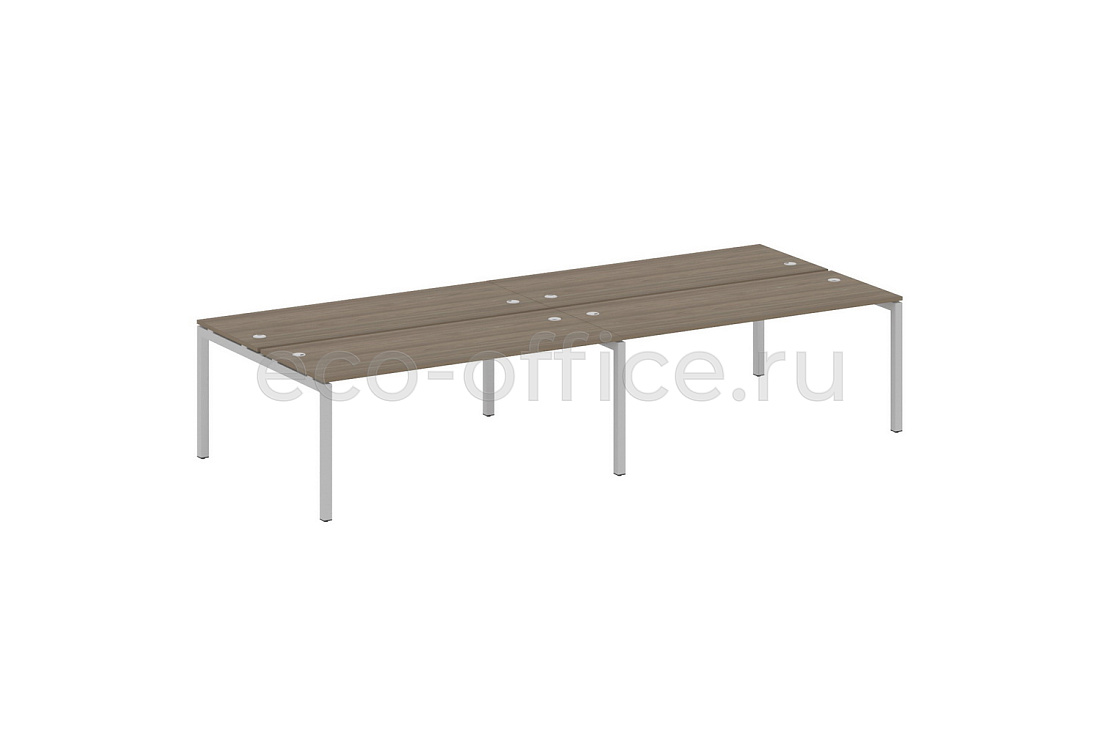 Рабочая станция на 4 рабочих места METAL SYSTEM QUATTRO 5x5 50БП.СМ-4.5 Вяз Благородный / Серый металл  стоимость