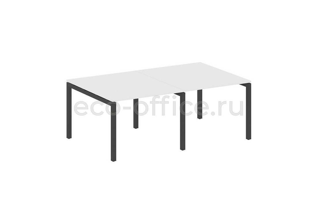 Стол переговорный (2 столешницы) METAL SYSTEM QUATTRO 5x5 50БП.ПРГ-2.1 Белый / Антрацит металл  стоимость