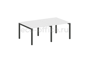 Стол переговорный (2 столешницы) METAL SYSTEM QUATTRO 5x5 50БП.ПРГ-2.1 Белый / Антрацит металл фото