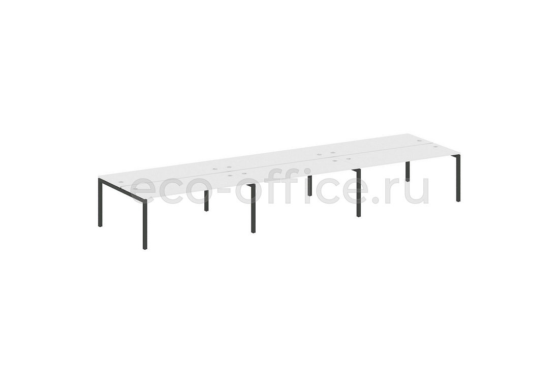 Рабочая станция на 6 рабочих мест METAL SYSTEM QUATTRO 5x5 50БП.СМ-6.5 Белый / Антрацит металл  стоимость
