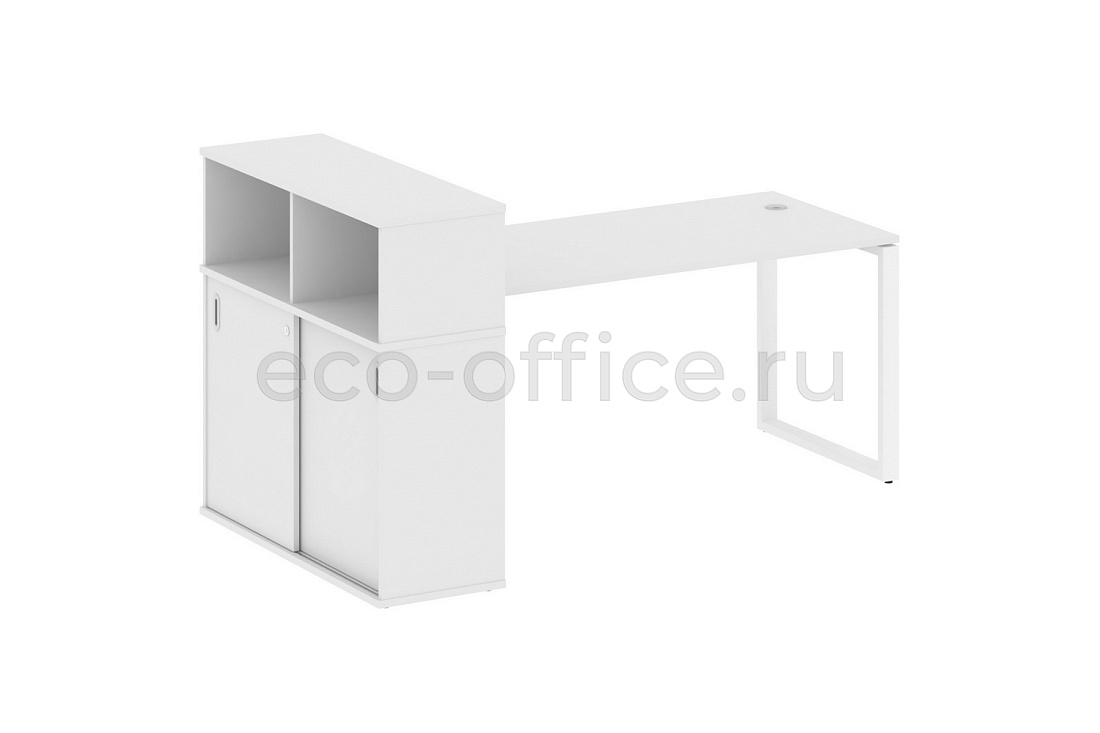 Рабочая станция с опорным шкафом-купе METAL SYSTEM STYLE БО.РС-СШК-3.4 Белый / Белый металл  стоимость
