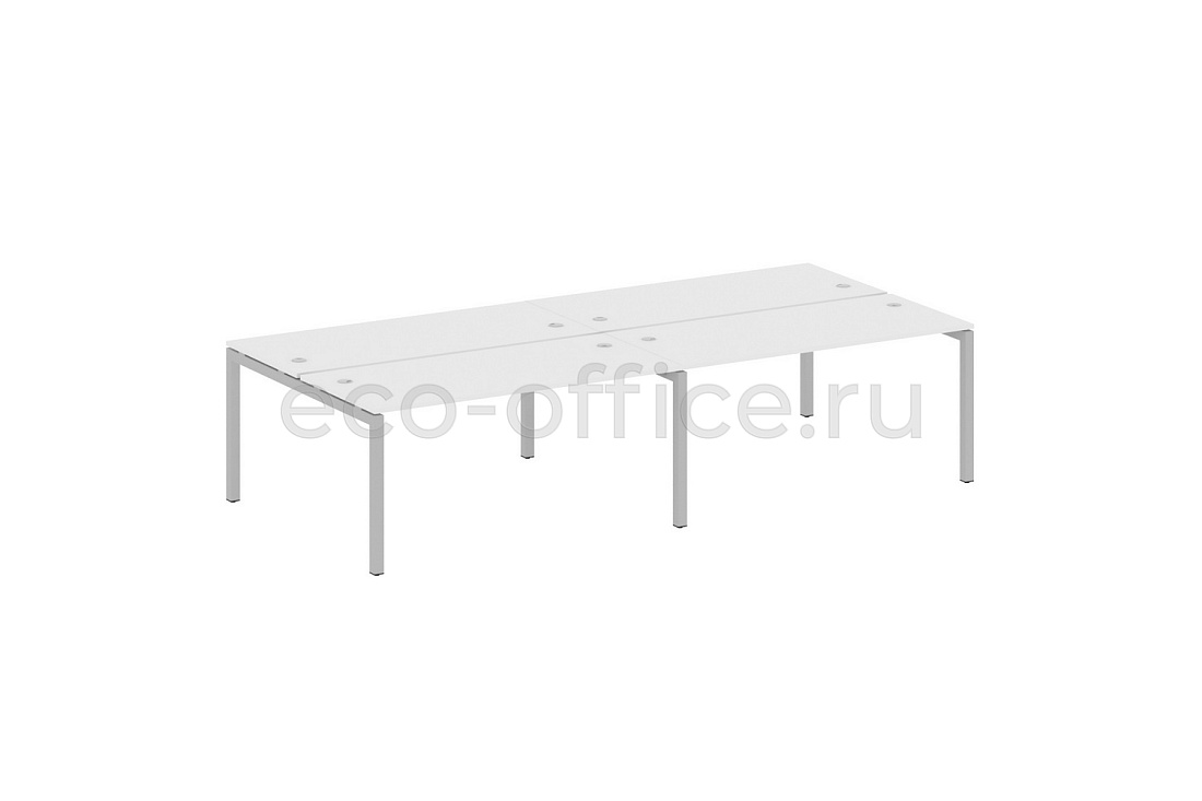 Рабочая станция на 4 рабочих места METAL SYSTEM QUATTRO 5x5 50БП.СМ-4.4 Белый / Серый металл  стоимость