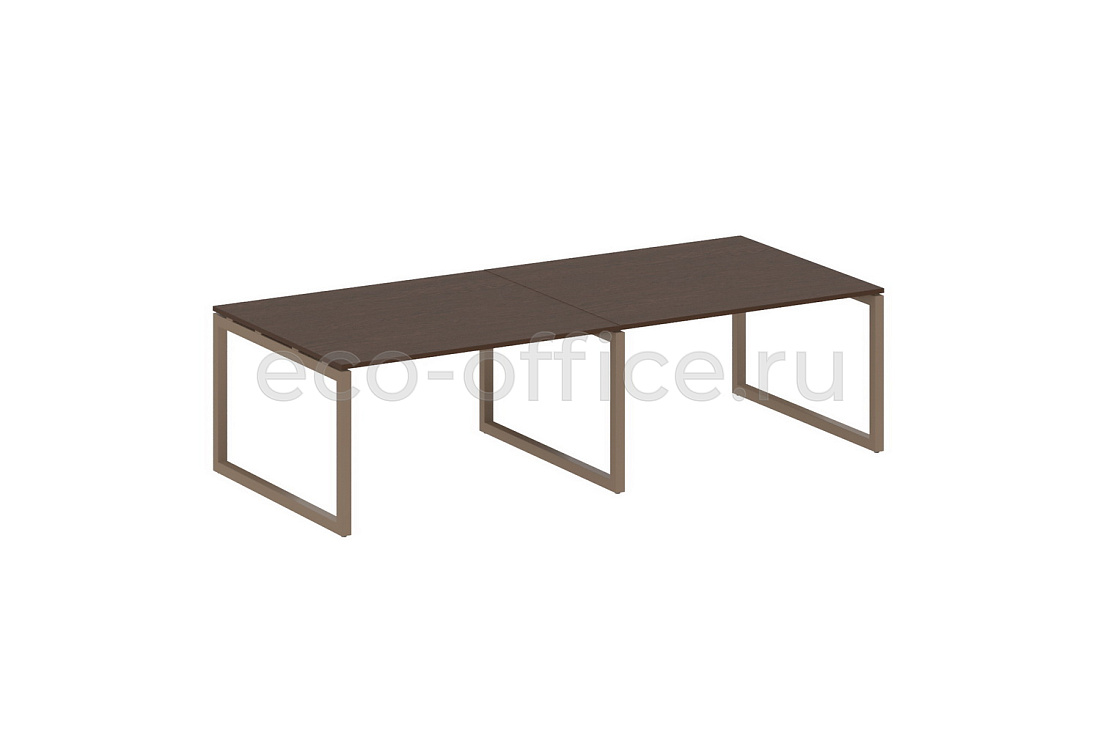 Стол переговорный (2 столешницы) METAL SYSTEM QUATTRO 5x5 50БО.ПРГ-2.3 Венге Цаво / Мокко металл  стоимость