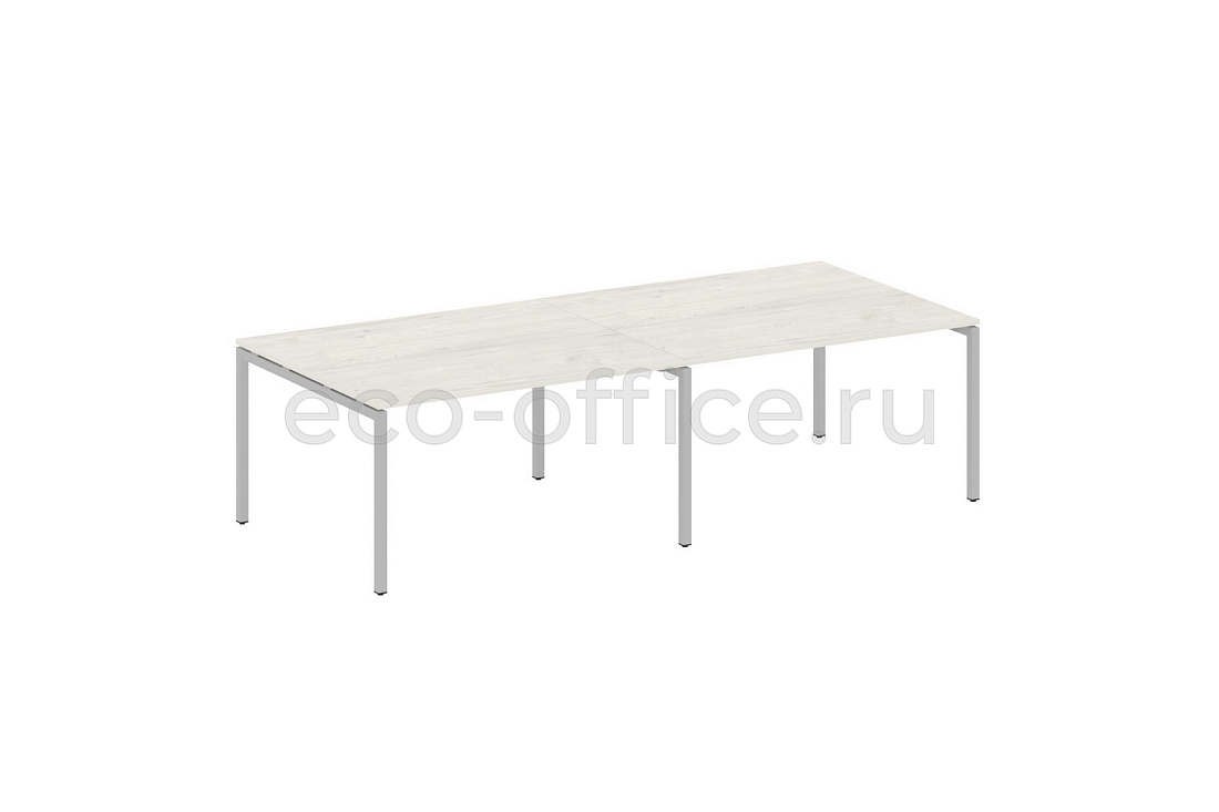 Стол переговорный (2 столешницы) METAL SYSTEM QUATTRO 4x4 40БП.ПРГ-2.3 Дуб Наварра / Серый металл  стоимость