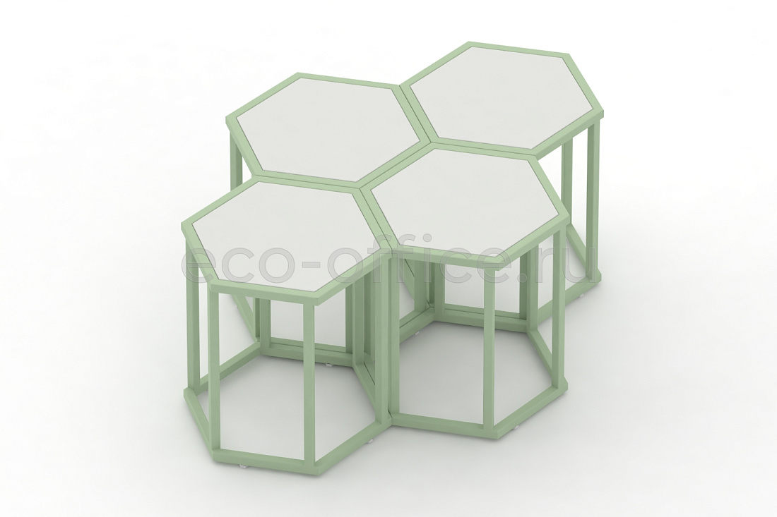 Стол журнальный HEX-450 ColorPastel Сатин / Бело-зелёный (RAL 6019)  стоимость